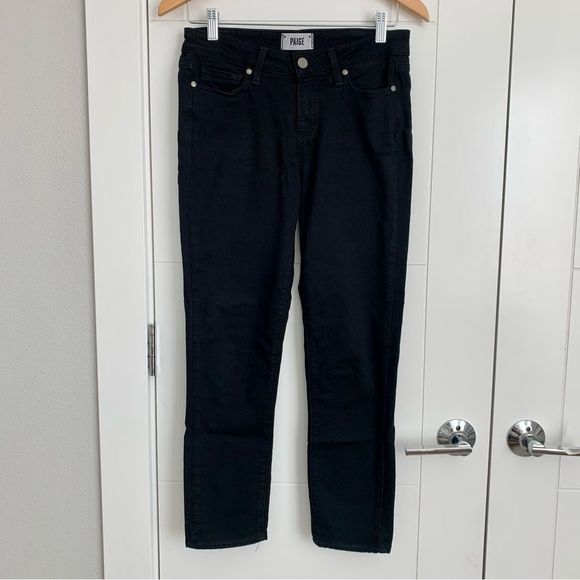 PAIGE Verdugo Crop Black Denim Jeans VGUC 27 - Picture 1 of 5